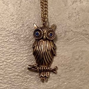 New Vintage Owl pendant necklace (costume gold)